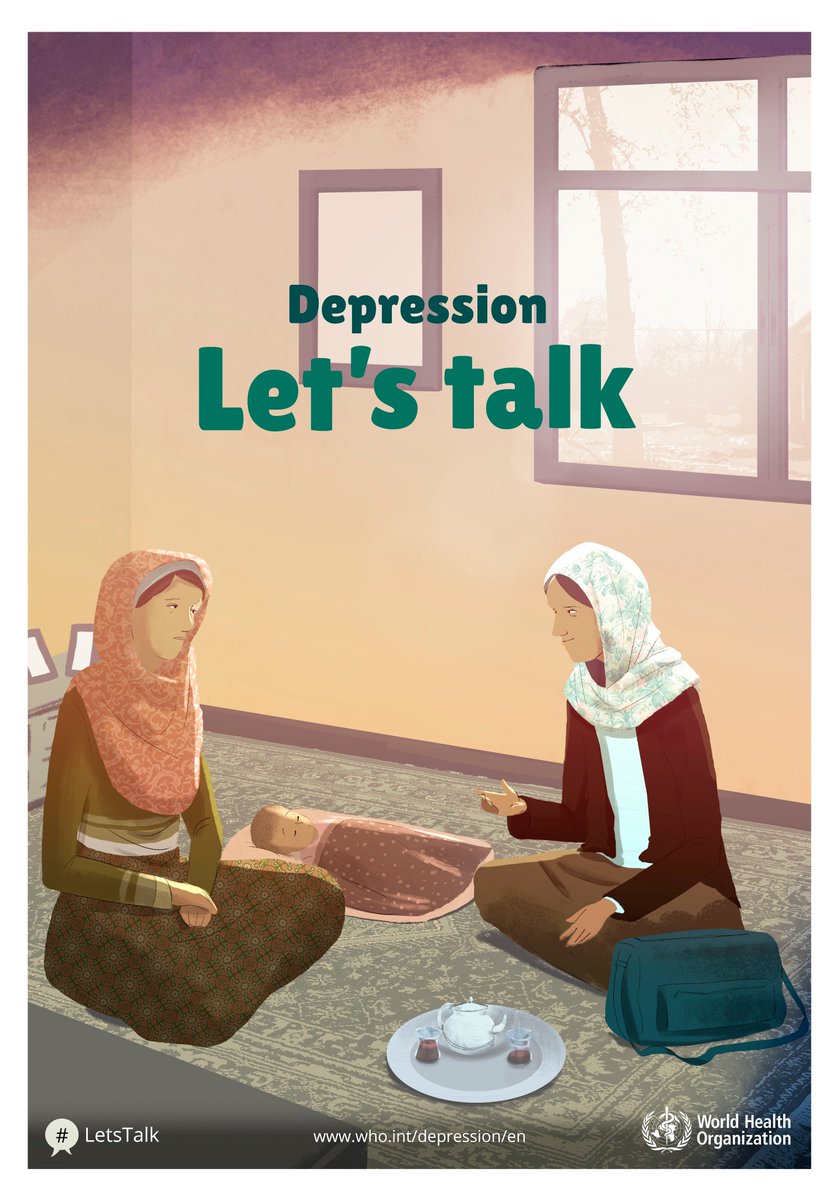 WHOAfghanistan's tweet photo. #Depression is a common mental disorder. Overcoming the stigma associated with it will lead to more people getting help. #WHD2017 #LetsTalk https://t.co/ykiUvR9ern