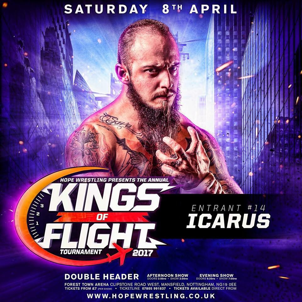 IcarusAaron's tweet photo. UK DEBUT🇬🇧 this weekend at @HOPEWrestling #KingsOfFlight tournament! 🏹🇭🇺 Can't wait!!! https://t.co/uMtnshZ6tj