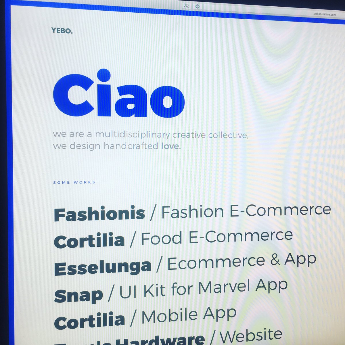 We made a little refresh of our website, waiting for the brand new one! yebocreative.com