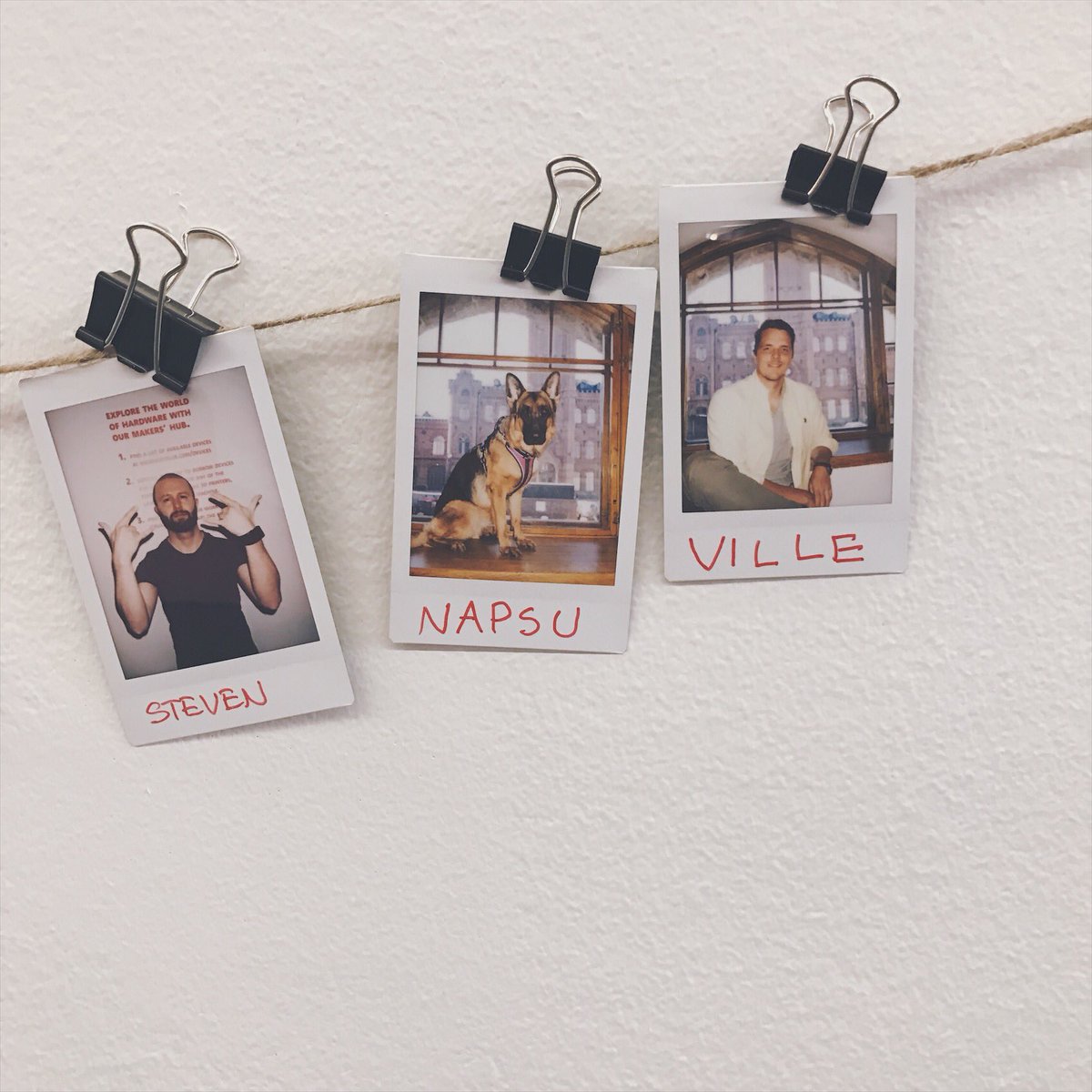 MSFTFlux's tweet photo. Napsu has also made it up on the wall #weareinflux #helsinki #polaroid https://t.co/fFQi554ntb