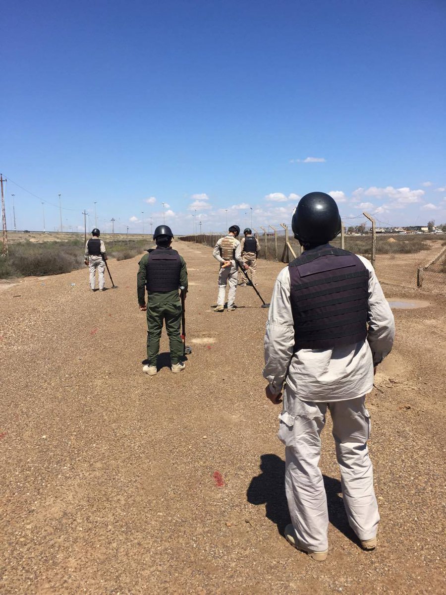 OptimaGroupUK's tweet photo. Optima's High Risk Search Team are hard at work in Fallujah on International Mine Awareness Day #mineaction2017 #togetheragainstmines https://t.co/6lWkhhxq4Z