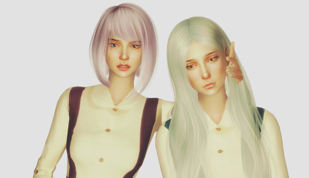 BlueCatSims3's tweet photo. Hey！TS4版的INFINITO～
阿紫(L) &amp; 嵐漾(R)。
還沒習慣TS4的捏人方式，繼續精進。(┛`д´)┛

#Sims4 https://t.co/qdJRaJNhCM