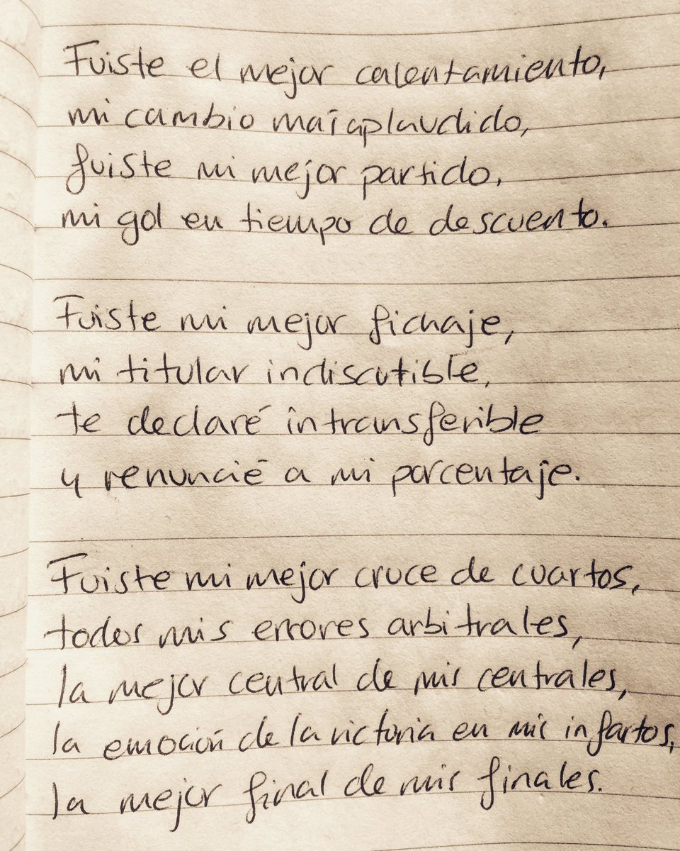 NotasNmiLibreta's tweet photo. Quien dice que no hay poesía en el #futbol ...? #notasenmilibreta #180minutos #poesia #instagram #versos #poemas https://t.co/L6ol0qrS4F