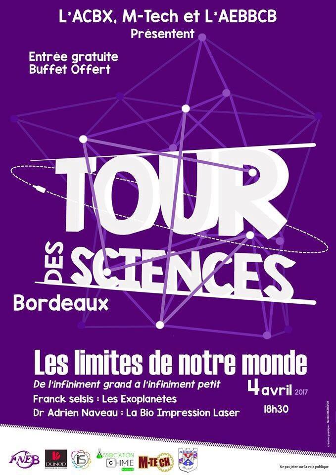 Jerem_Esteves's tweet photo. RDV ce soir 18h Amphi Edison Talence pour Conférences sur Exoplanètes et Imp 3D @MTECH_bordeaux @AEBBCB @ACBX @univbordeaux #Tourdessciences https://t.co/6tE1GoV1Jo