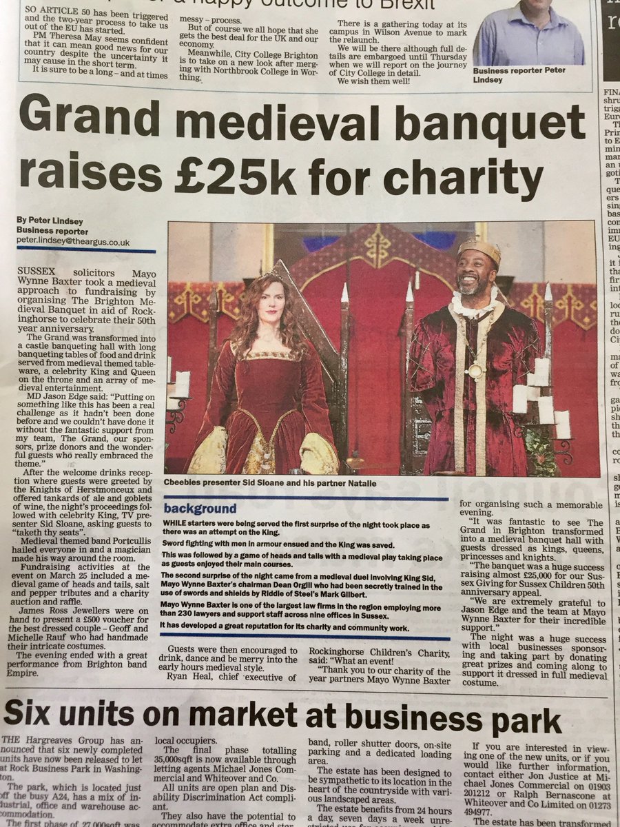BTNMedieval's tweet photo. We have just seen this in today's @brightonargus!

@rockinghorse67
@grandbrighton
#charitytuesday https://t.co/bAnxAxlOxy