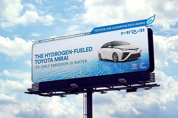 Toyota: cartelloni che catturano lo smog per promuovere la Mirai a idrogeno - goo.gl/5flxRm