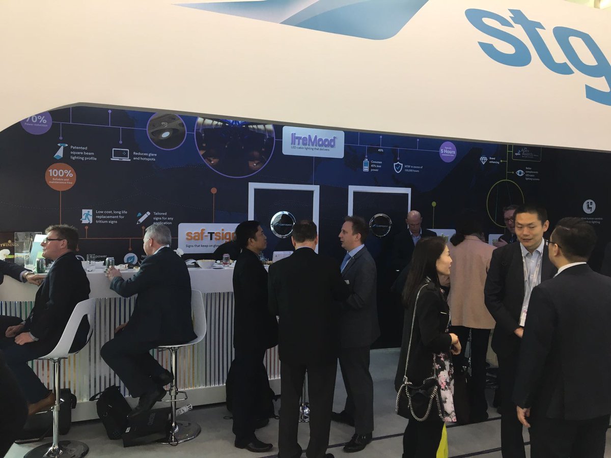 STGAerospace's tweet photo. #STGAerospace team are celebrating a successful Day 1 of #AIX2017 #AIX17 with a drinks reception on our stand #PaxEx #avgeek https://t.co/3G371QeGfW