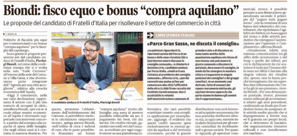 #benvenutopresente vuol dire idee e proposte concrete. #laquila #bonus #compraaquilano #detassazione #incentivi #commercio <a href="/PierluigiBiondi/">Pierluigi Biondi 🇮🇹</a>