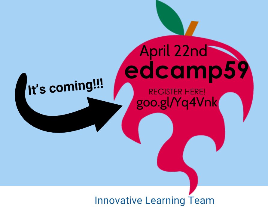 edcamp59's tweet photo. Edcamp59 is less than a month away!  Don't forget to register!! https://t.co/UDkSj3X0OP https://t.co/XpY4y2hAmA