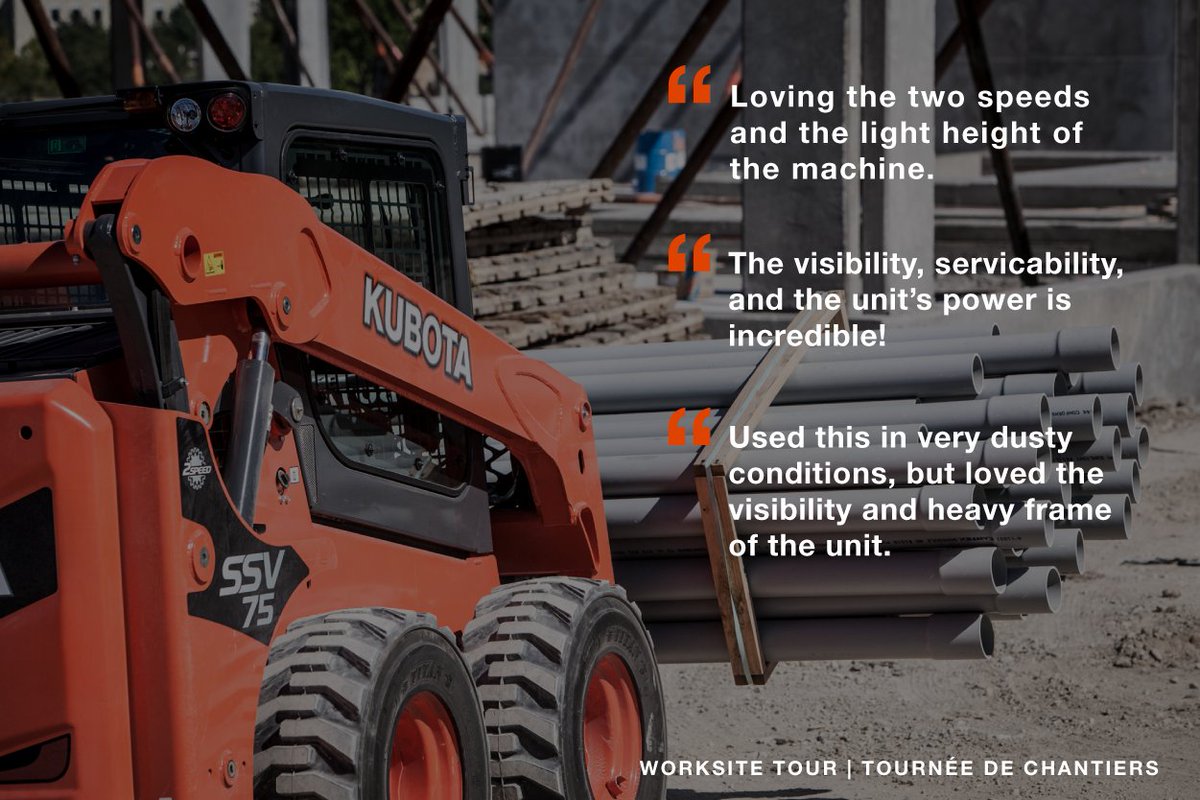 KubotaCanadaLtd's tweet photo. Testimonials keep rolling in on the new #SSV during our #WorksiteTour across Canada! #TestimonialTuesday https://t.co/DXKaz53kZX