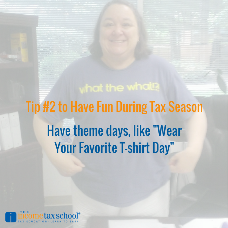 TaxSchool's tweet image. Happy #LaughAtWorkWeek, #tax pros! Theme days let the members of your office show off their personality and have a little fun.