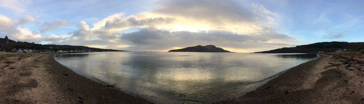 First morning on #Arran looking towards the #HolyIsland #ScotSpirit #lamlashbay