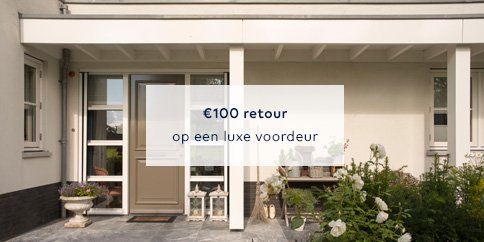 Bij aanschaf van een luxe Weekamp voordeur driepuntssluiting en voorlak krijgt u nu wel €100,- retour op uw aanschaf.