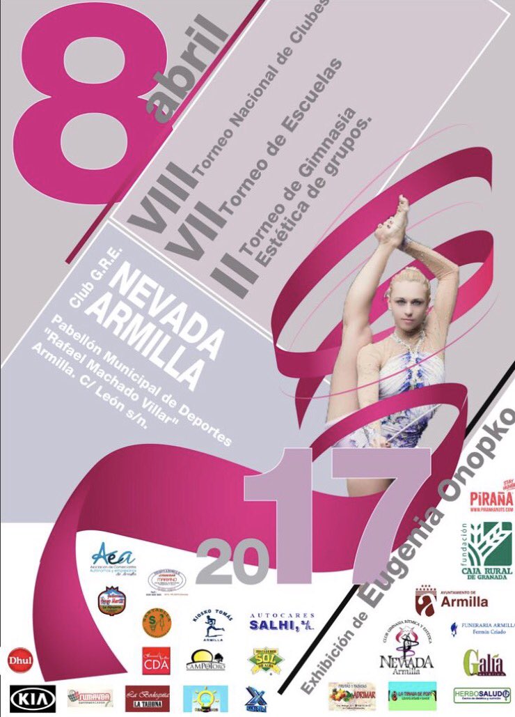 RitmicaNevada's tweet photo. Os esperamos este sábado desde las 9 de la mañana!!! #torneonevadaarmilla #gimnasiaritmica https://t.co/ofiIZTXHBf