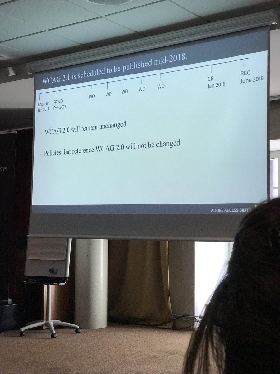 audmaha's tweet photo. #WCAG 2.1 will be release june 2018, #WCAG 2.0 will remain unchanged. #funka2017 https://t.co/tu3u5nS3bx