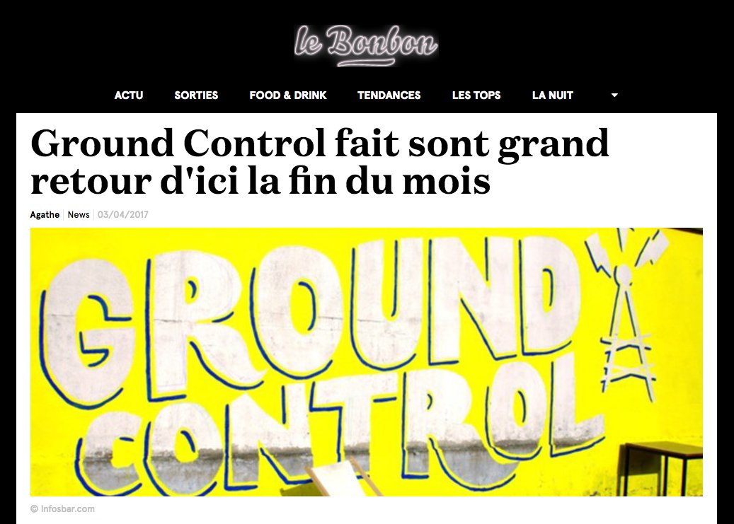 "Bienvenue au bercail, Ground Control, tu nous avais un peu manqué" <3 <a href="/_LeBonbon/">Le Bonbon</a> ! bit.ly/2nzkfoc #GroundControlParis