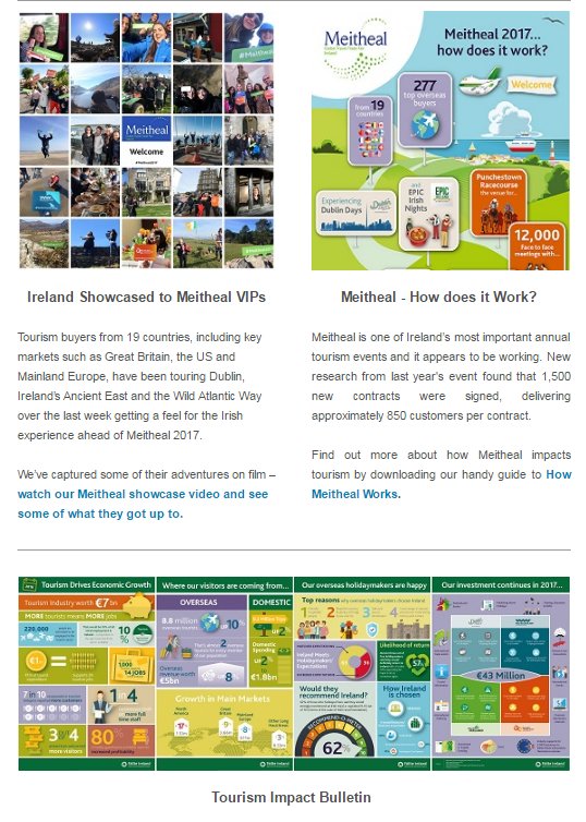 Failte_Ireland's tweet photo. Our latest newsletter is packed full of
#Meitheal2017 #TourismInsights and new #Research - https://t.co/p5HS0ywBnZ https://t.co/ggHg1PnfCr