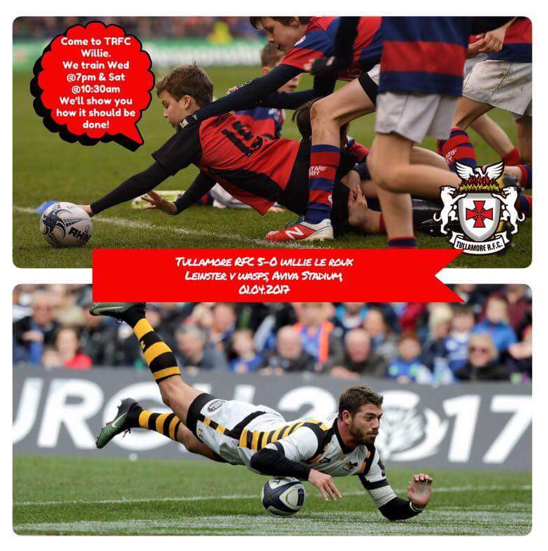 donalmilne's tweet image. @wjjleroux @ @leinsterrugby @OLSCRugby One of our young @TullamoreRFC men who played at halftime Sat scoring this class try #hopeyoulikeit
