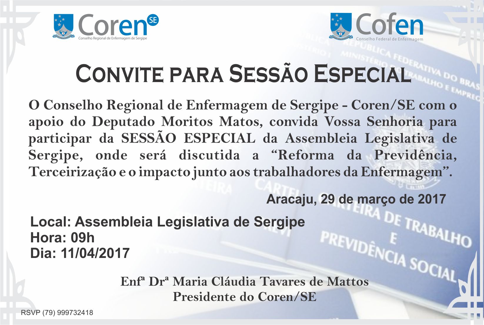 deputado – Conselho Regional de Enfermagem de Sergipe
