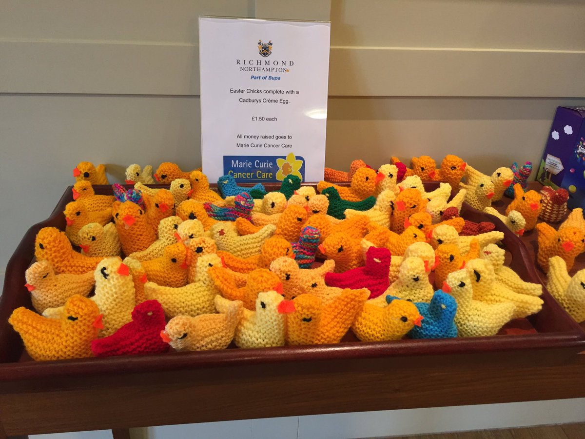 RVNorthampton's tweet photo. RT - Raising money for @mariecurieuk with #knitted #easter #chicks @BupaUK @Letsknitmag @LoveKnitting https://t.co/4WZdbMx3Gf