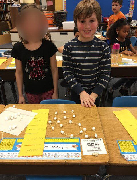 alisonmbenjamin's tweet photo. Had a great time creating shapes with marshmallows and toothpicks! #MathIsFun https://t.co/gtUEGxNfDn