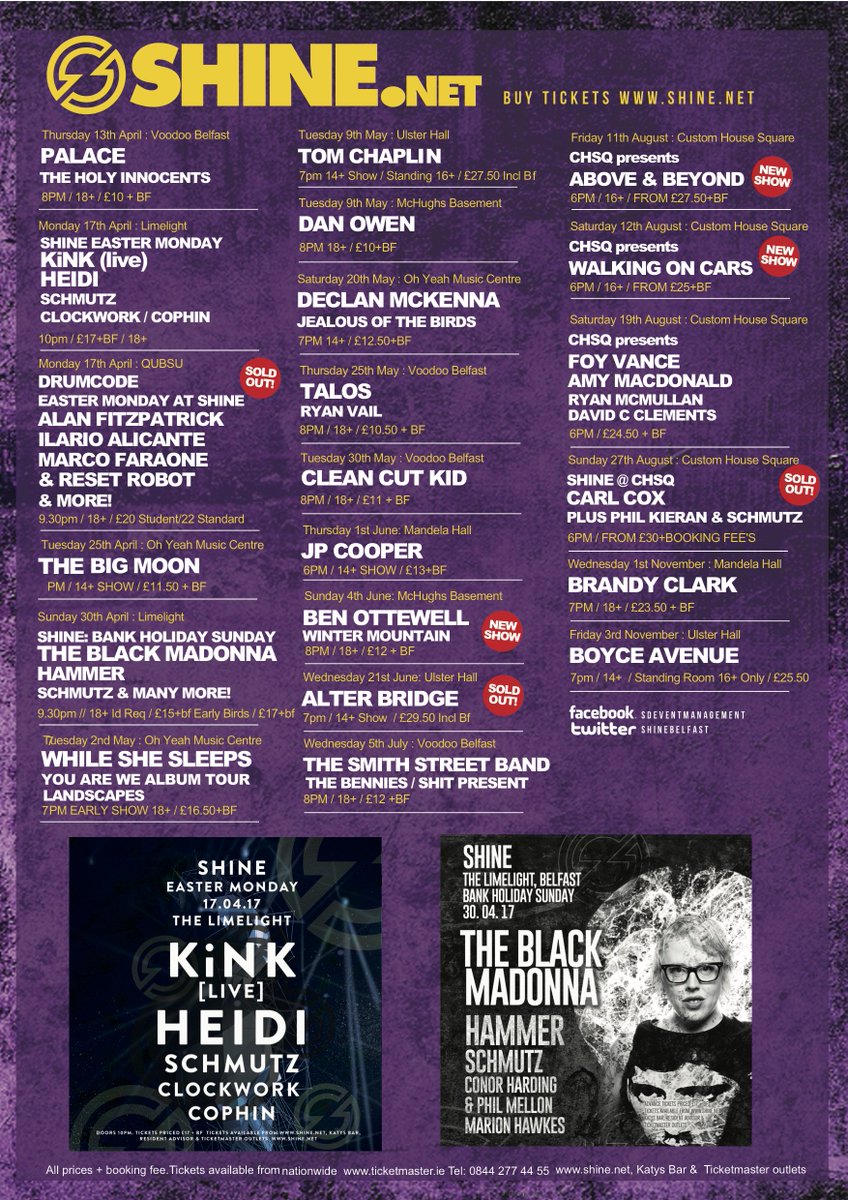 ShineBelfast's tweet photo. .@ShineBelfast listings competition!
RT, FOLLOW + reply with which 1 you'd love to go to &amp; you could WIN a pair of tickets. Announced Friday https://t.co/O8aH4RDO2G