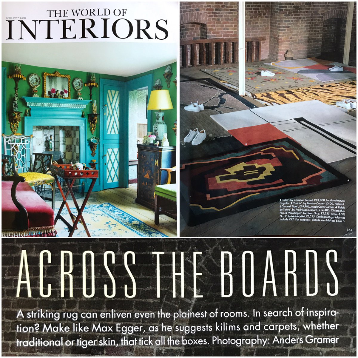 Nice to have our rug Mainie Jellett No.1 featured in The World of Interiors magazine this month.