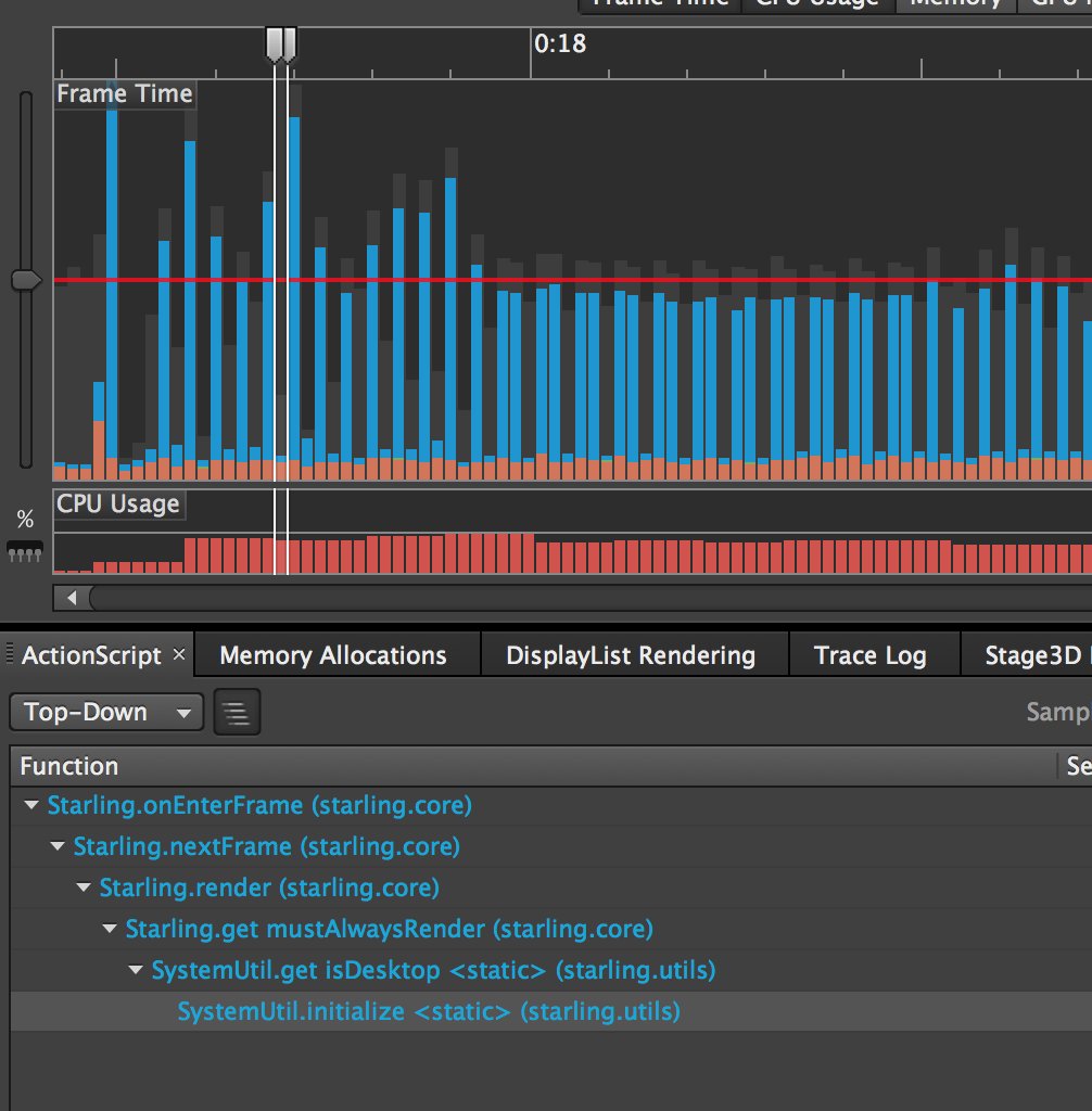 starling.skipUnchangedFrames=true got this chart,draging  FUI ScrollContainer make eyes feel uncomfortable, easy to fatigue.
<a href="/PrimaryFeather/">Daniel Sperl</a>