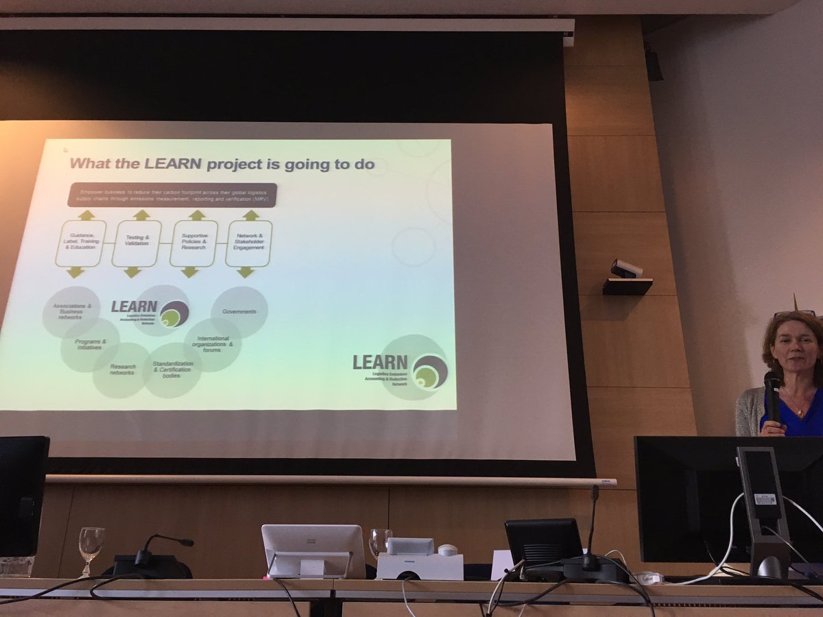 Nicolette van de Jagt @CLECAT_EU introducing the LEARN Project: support business to increase efficiency through emissions accounting.