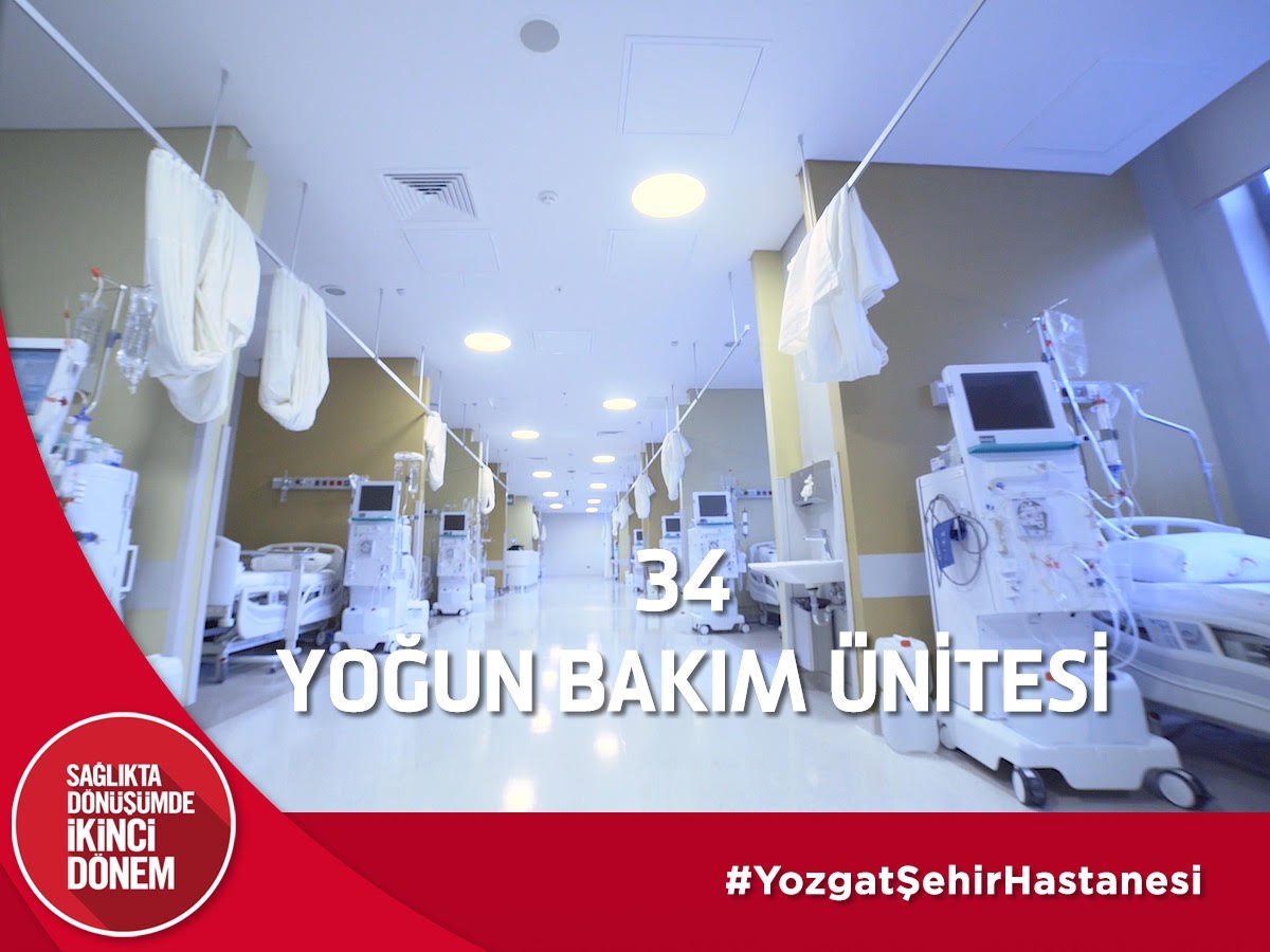 #YozgatŞehirHastanesi’nde 34 yoğun bakım ünitesi bulunuyor.