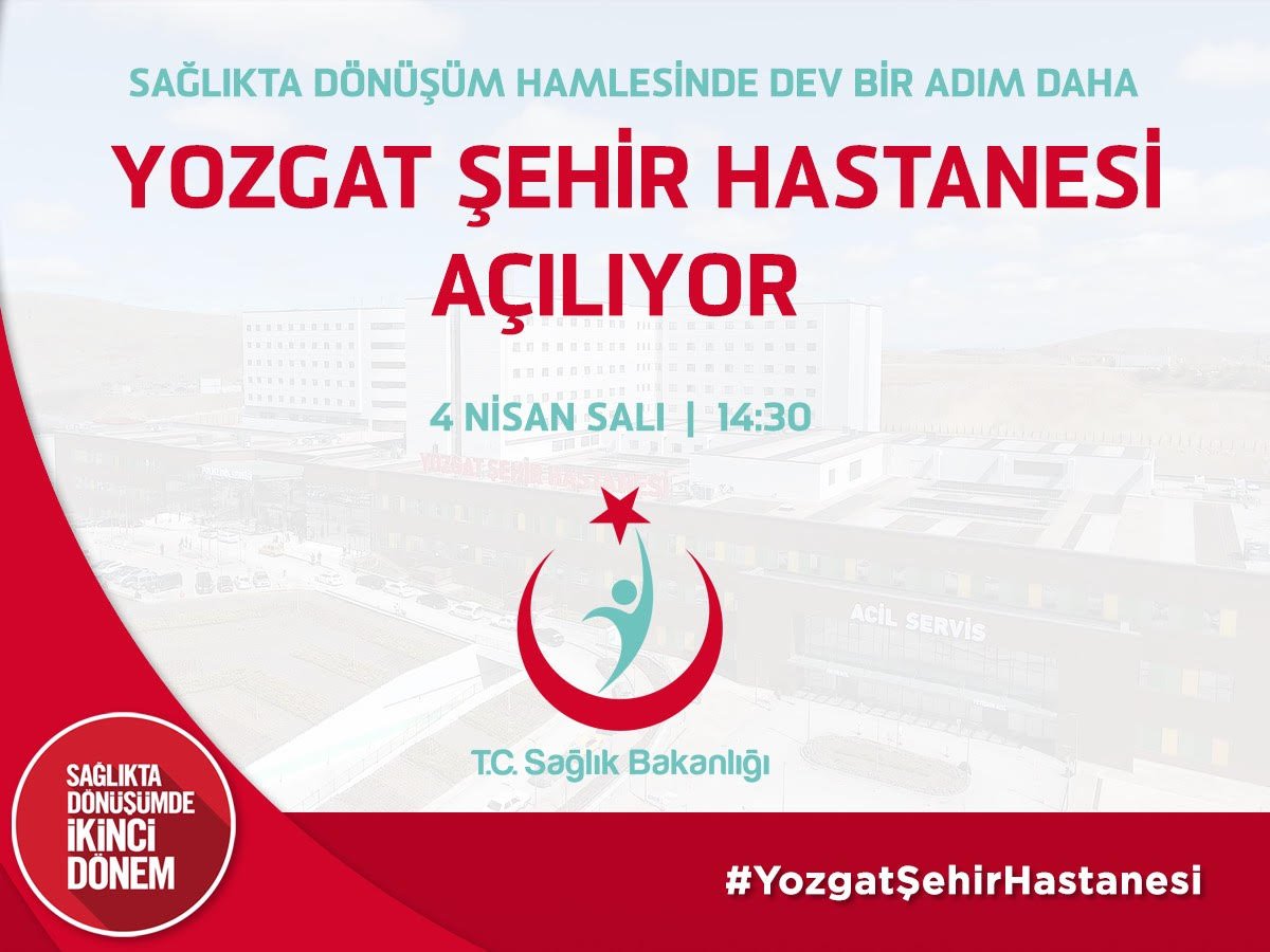 #YozgatŞehirHastanesi alanında uzman 835 sağlık personeli ile halkımıza hizmet verecek.