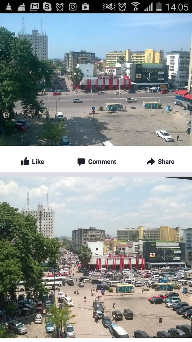 JKapitene's tweet photo. Kinshasa hier et aujourd'hui...pas besoin d loupe pour faire la difference #RDC https://t.co/DsvXd6lxrU
