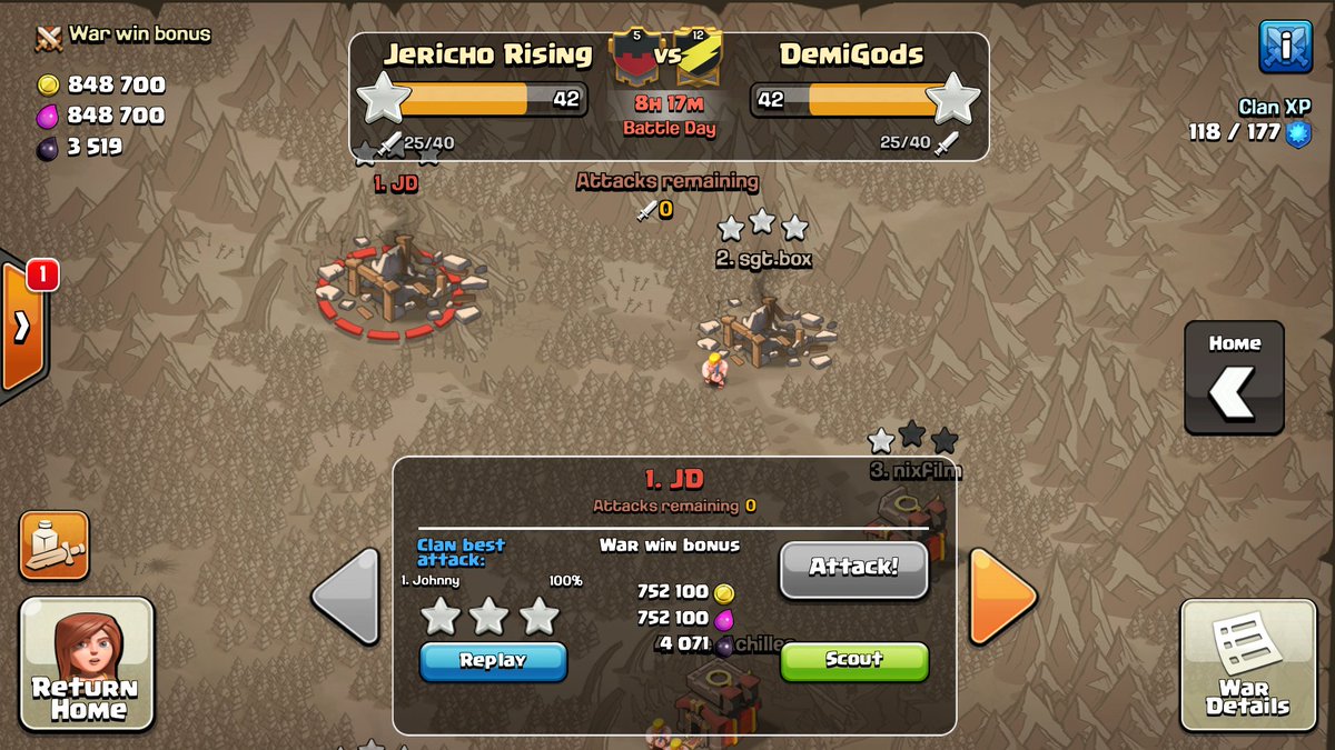 BTP_CoC's tweet photo. Battle of the sister clans: @jericho_rising vs @The_SwarmHQ to start the week. That 11v 11 fresh triple tho... https://t.co/PuoULo3oko