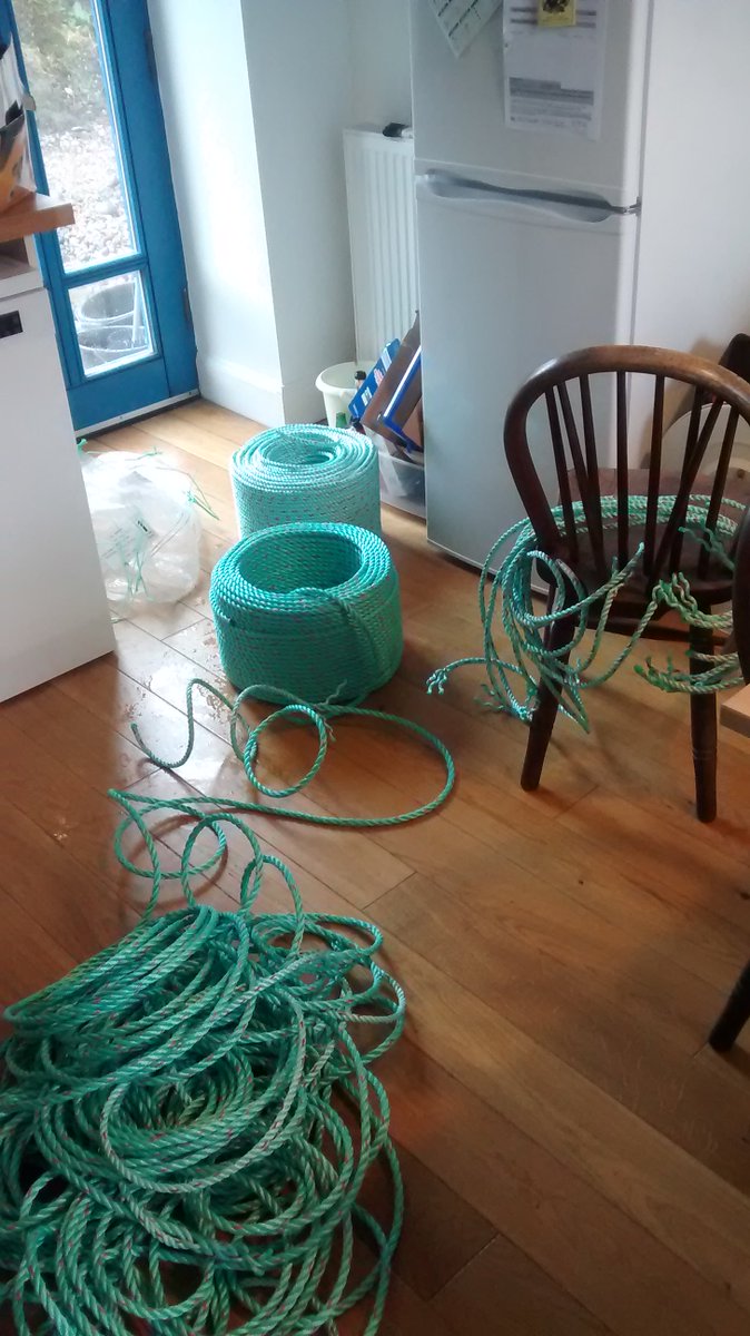 There's always something to do on days we're not on the water. Yesterday it was making new 'fleets' by splicing rope together.#iona #rope