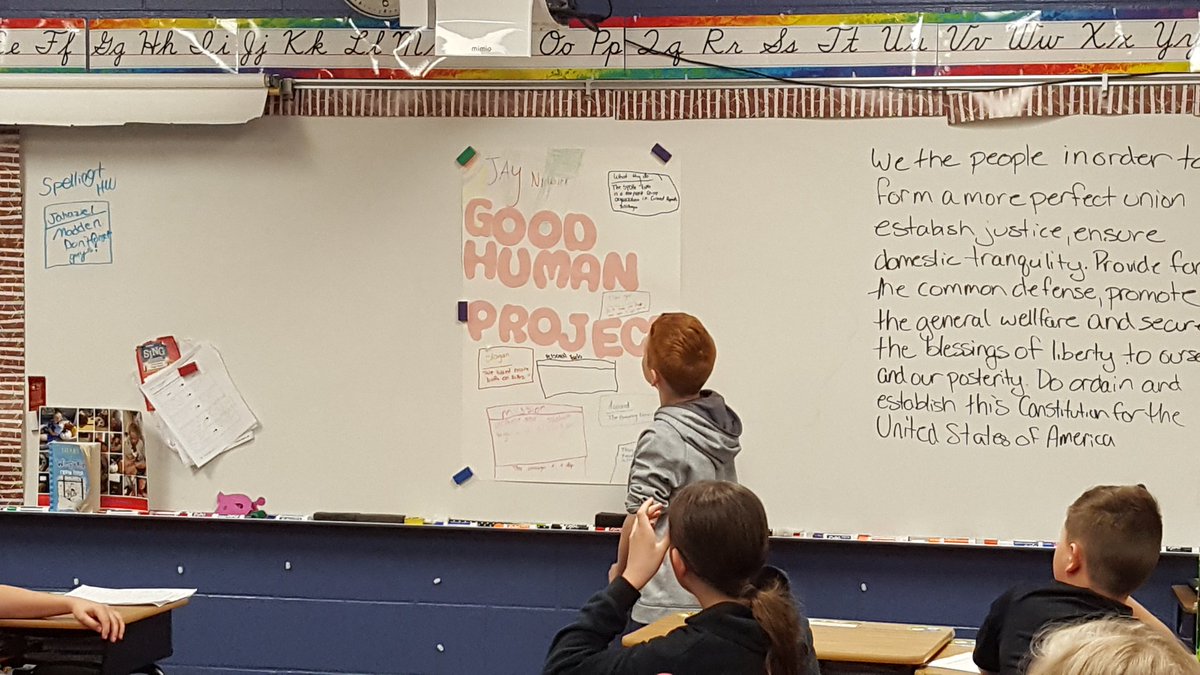 MissFitzBPS's tweet photo. Day 2 of Good Human Project presentations! #5thgrade #goodhumanproject @benningtonelem https://t.co/48uQseqNCd