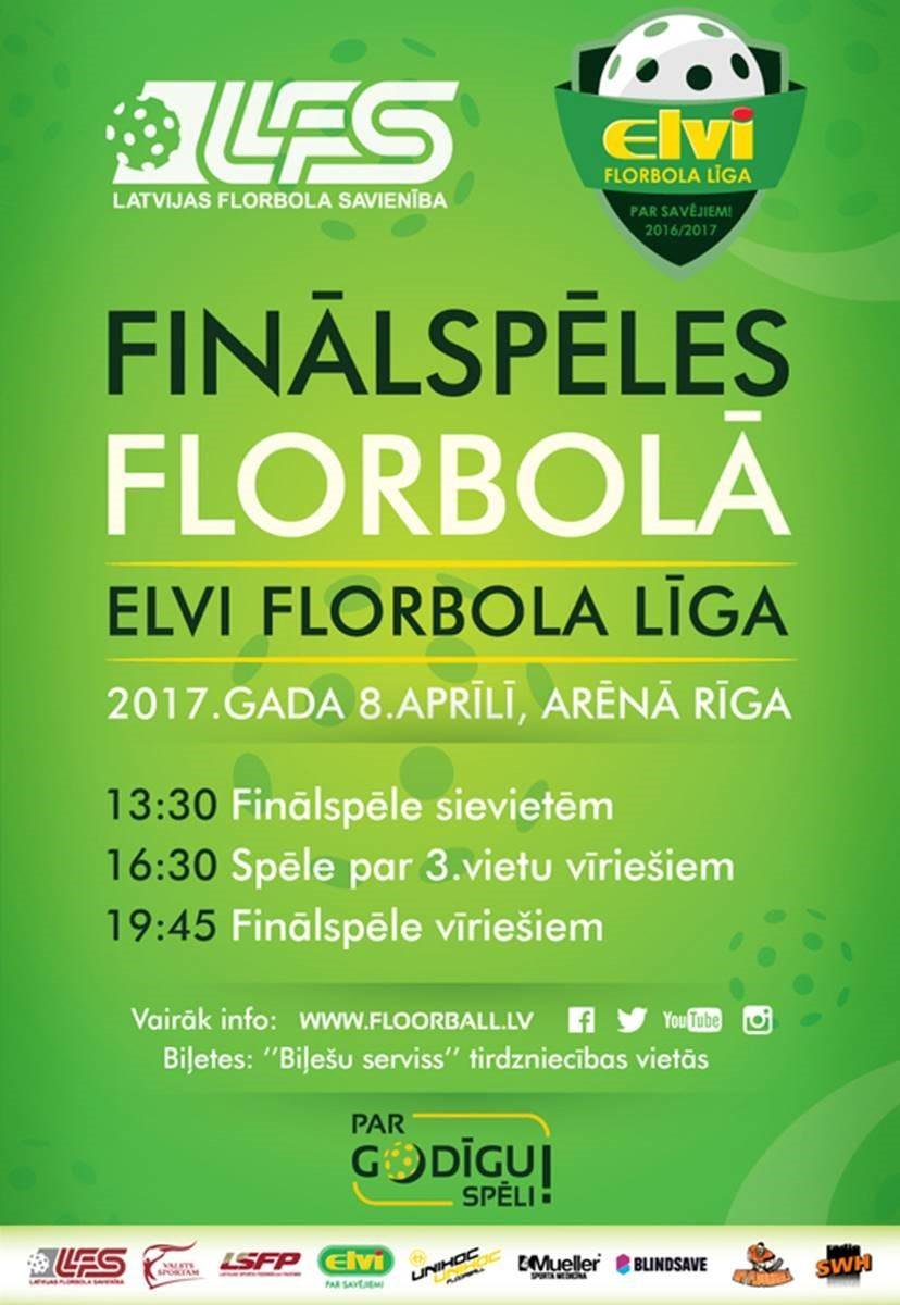 Konkurss! Seko <a href="/LFS_floorball/">LFS</a> &amp; RT šo ierakstu. 5.aprīlī, plkst. 15:00 izlozēsim uzvarētāju, kurš iegūs 2 biļetes uz finālspēlēm. #florbols