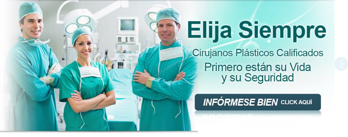 doctorandresm's tweet photo. Antes de elegir un #cirujanoplástico, elija un #profesional calificado. Consulte la Sociedad Colombiana de #CirugíaPlástica. @MinSaludCol https://t.co/Z76sX47ani