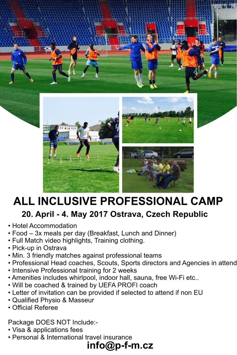 ProFootball_'s tweet image. #Allinclusive #professional #FootballShow #camp #Ostrava #trial #april #CzechRepublic #onlyfreeplayers more details on info@p-f-m.cz