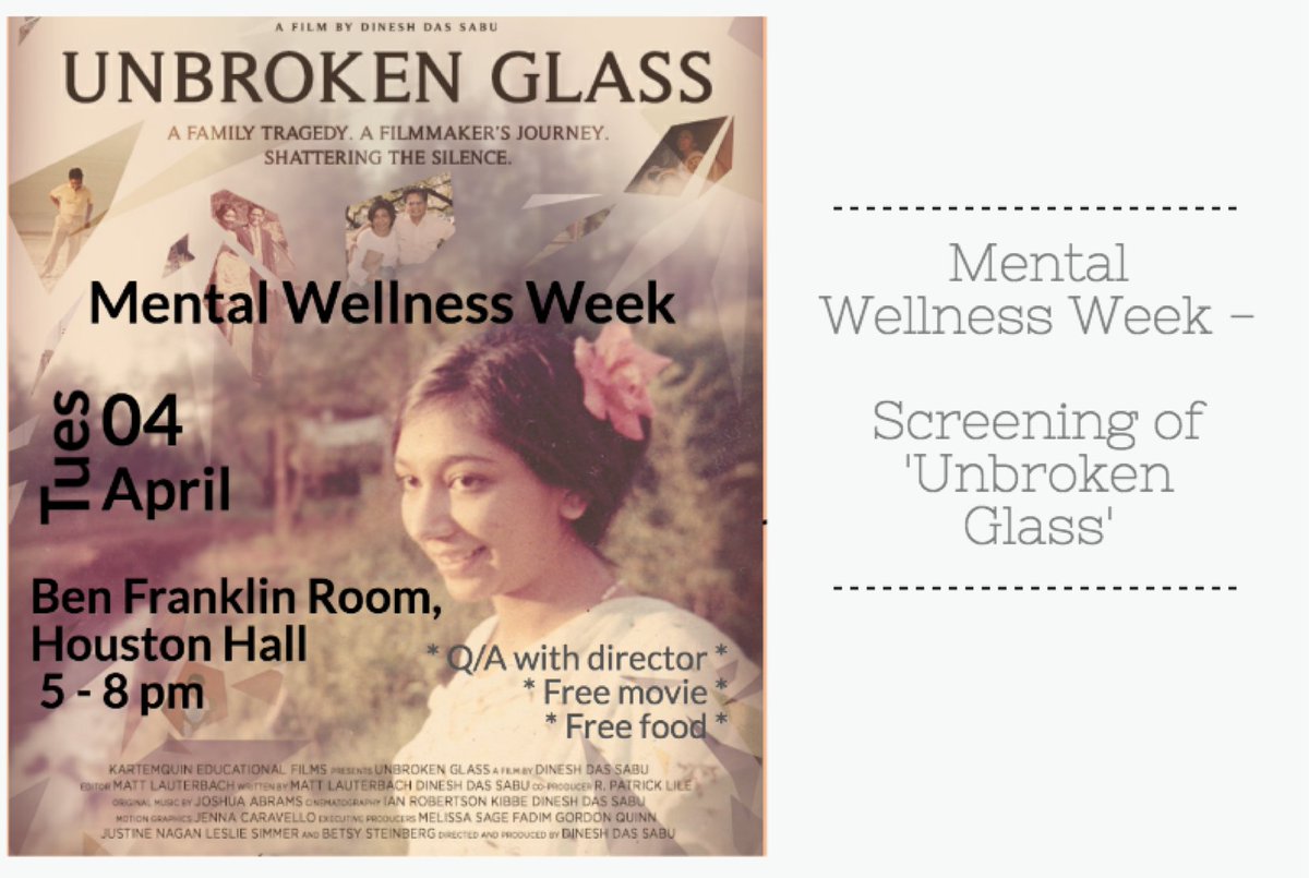 capsab_upenn's tweet photo. Happening today at 5pm in Ben Franklin Room. WE are excited for the movie and for hosting Dinesh Sabu. #MentalHealth #MentalWellnessWeek2017 https://t.co/gjbcLO5CWC