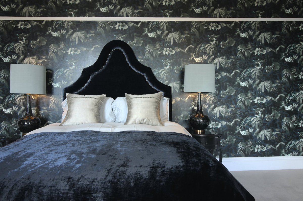 Our favourite House Of Hackney print is perfect to create a dark and moody master bedroom scheme