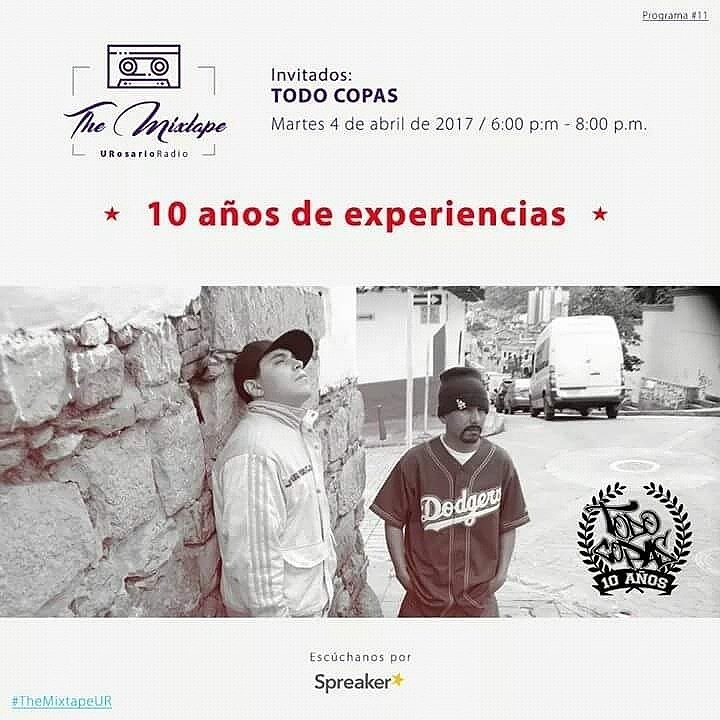 NuestroStylo's tweet photo. Hoy TODO COPAS en #TheMixtapeUR 4
#TodoCopas10Años Escúchenos por: 
Spreaker: https://t.co/a6AecEtWWZ
URosarioRadio: https://t.co/Eh5HZOPZDP https://t.co/tUI3hBPX9u