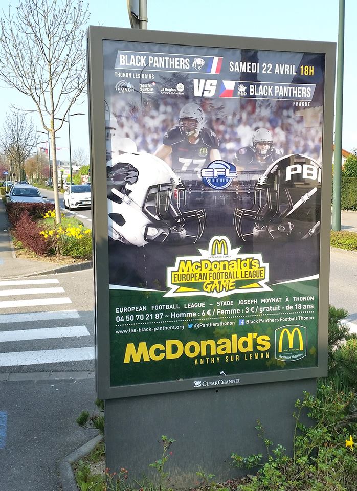 panthersthonon's tweet image. #EFL Campagne de promotion Europe lancée avec Mc Donald's Anthy European Football League 22 avril 2017 18h #Moynat @PragueBPanthers