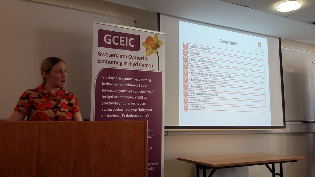 llinbob's tweet photo. @DrCatastrophie Dr Catrin Plumpton talking about modelling in economic evaluations. @CHEMEBangor #cheme2017 https://t.co/tL1qBwmxyd