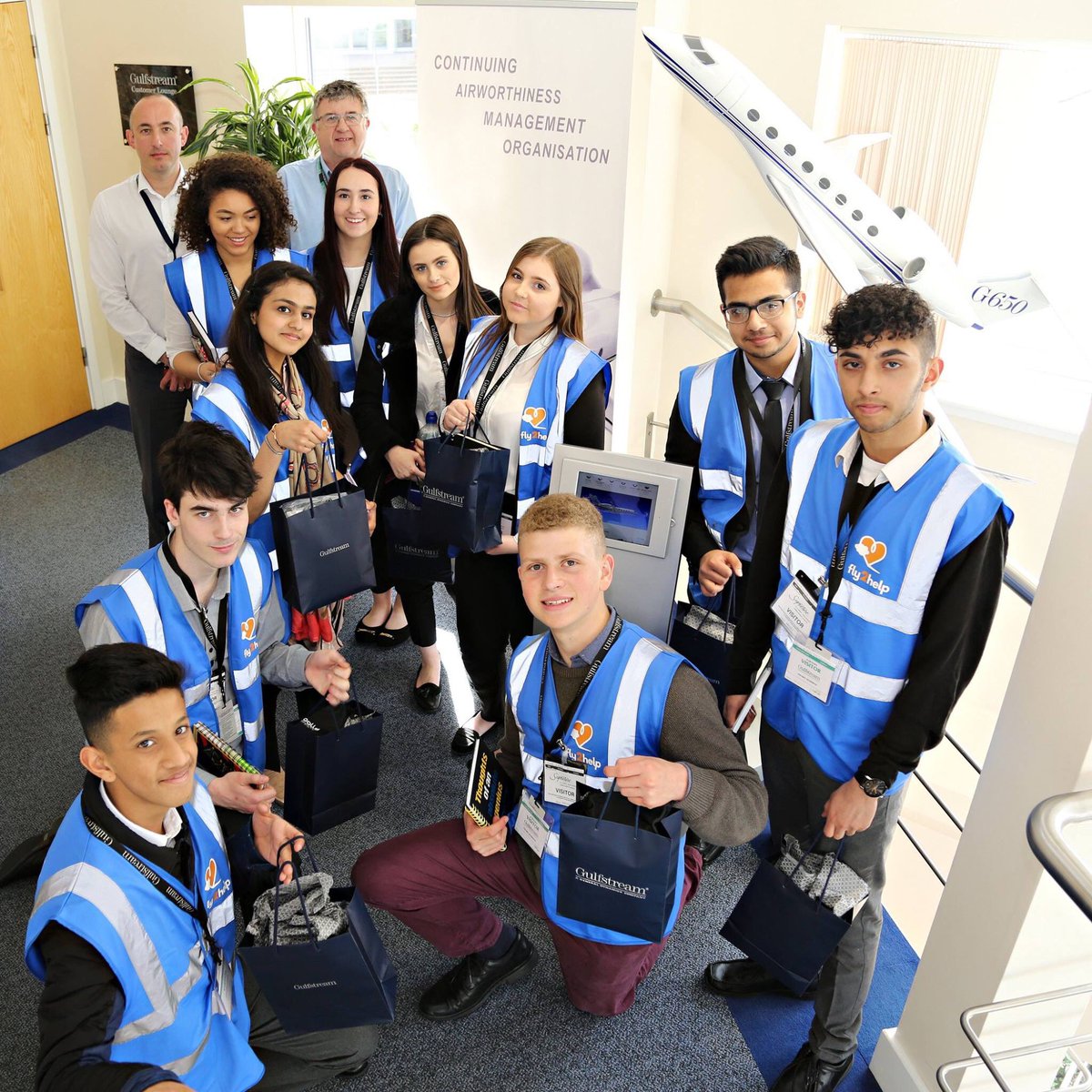 fly2help's tweet photo. Day 2 of our first #AimHigh scholarship at Luton today! Looks like our scholars are enjoying their week with us so far! #aviation #careers 🛩 https://t.co/ec8QbWb2u3