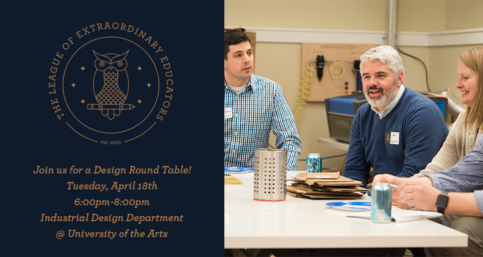Formandfaculty's tweet photo. Join us for April's #LEERoundTable at @ID_Uarts! @phil_holcombe will be showing us around and leading the discussion https://t.co/ltHSYEjiEL https://t.co/fHGghJZFAj