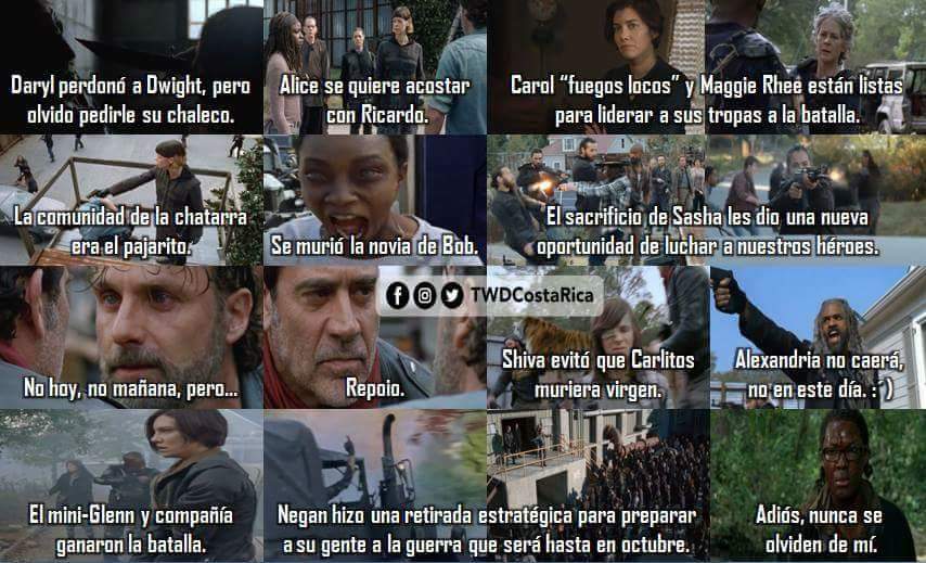 Resumen del final de temporada..😂

#TheWalkingDead
