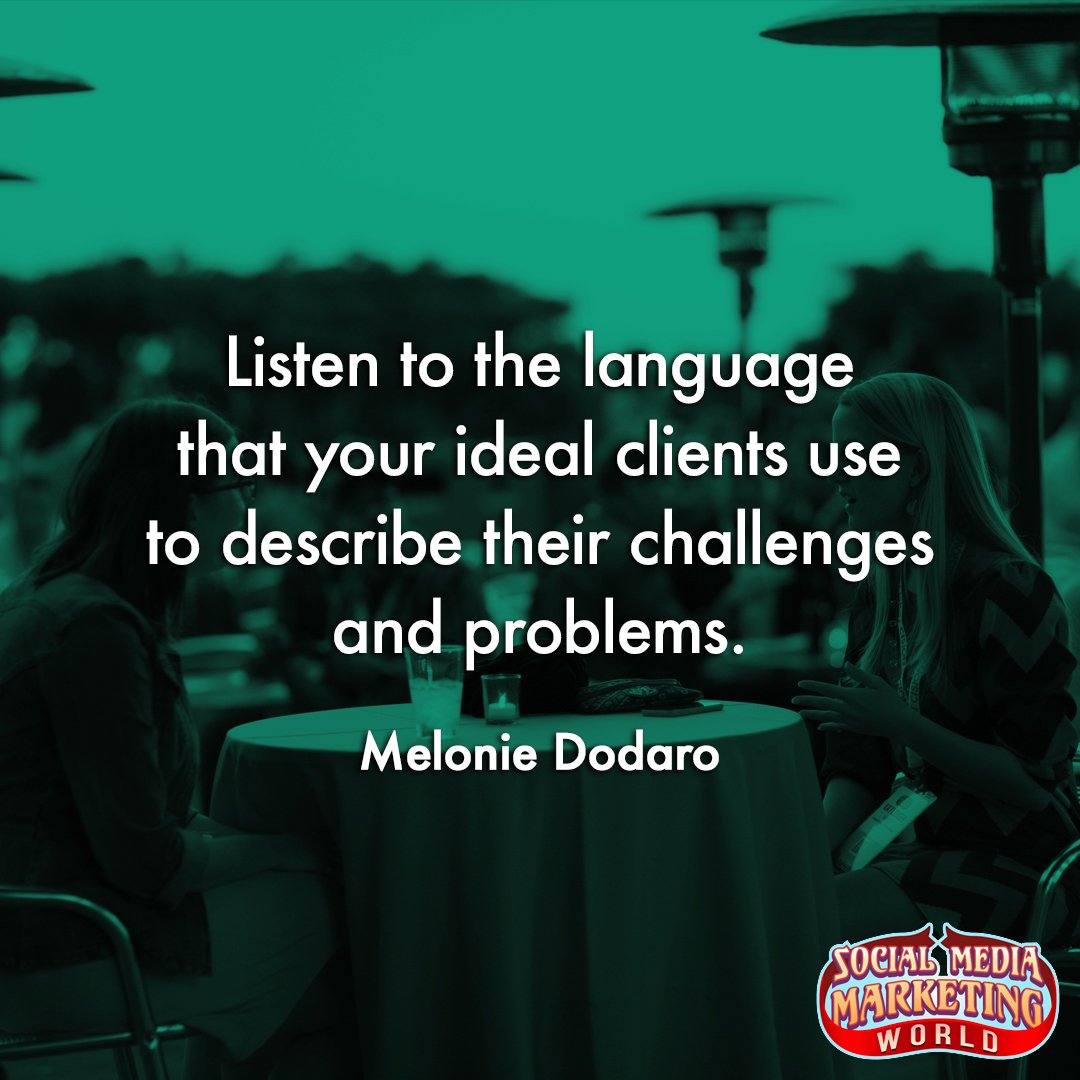 SMExaminer's tweet image. “Listen to the language that your ideal clients use to describe their challenges and problems.” - @MelonieDodaro
instagram.com/p/BScYId6g7_P/