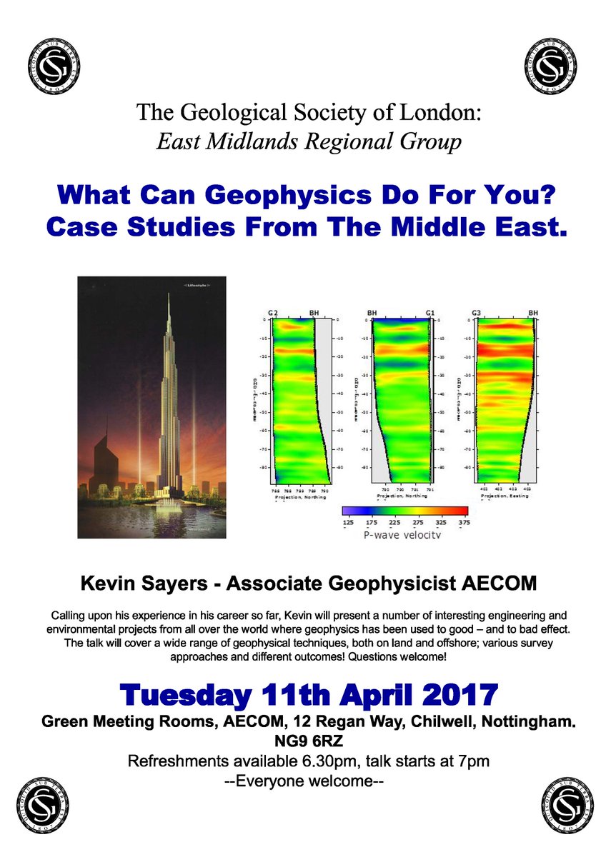 envireauwater's tweet photo. The next @EMRGGeolSoc talk is taking place on 11th April, 18:30. Kevin Sayers from @AECOM will be looking at what geophysics can do for you! https://t.co/jMZx6AYKaM