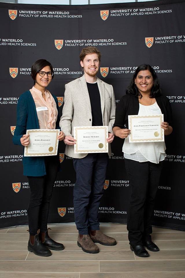 .<a href="/multisensebrain/">Dr. Michael Barnett-Cowan 🇨🇦</a> lab members <a href="/AyshaBasharat/">Aysha Basharat</a> <a href="/jozjes25/">Jessy Joseph</a> and Rob McIlroy received @ahswaterloo awards. Congratulations!