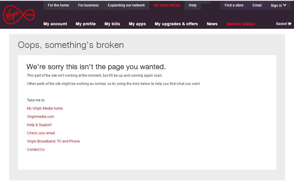BrightLitegames's tweet photo. Really slow internet with Virgin media today, went to check on my service status - Says it all really! #virgininternet @virginmedia https://t.co/cZh8PP9DOD
